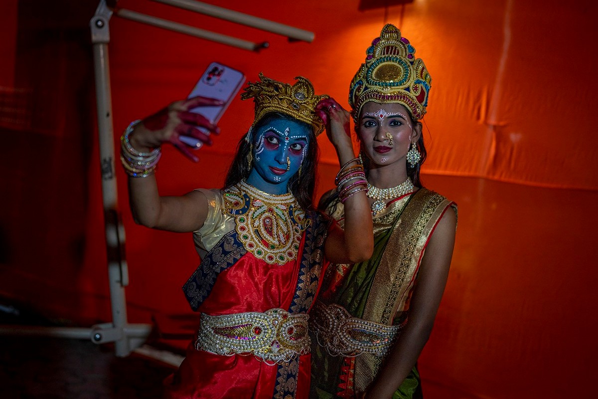 Празднование фестиваля Дуссера в Индии