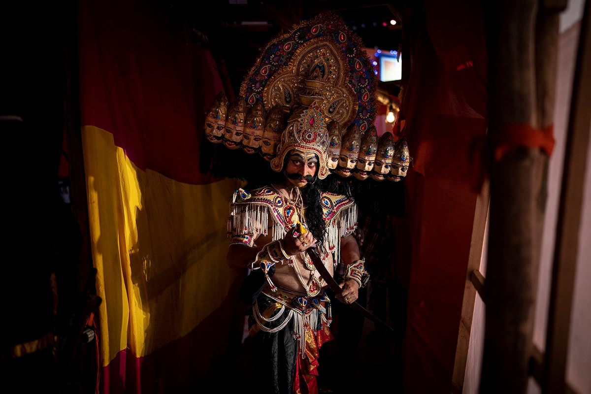 Празднование фестиваля Дуссера в Индии