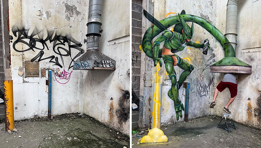 Впечатляющие 3D граффити от уличного художника из Франции