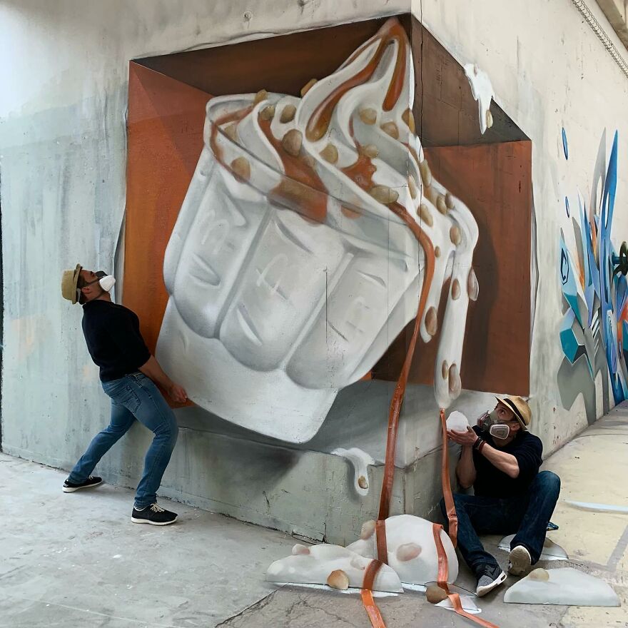 Впечатляющие 3D граффити от уличного художника из Франции