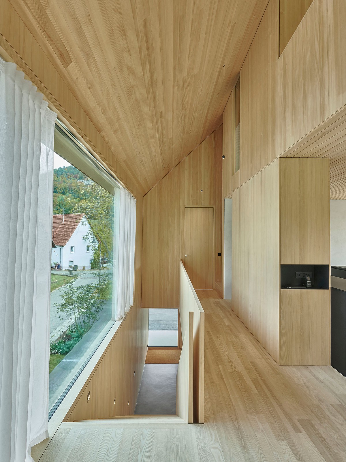 Открытый деревянный дом в Германии пространство, Открытый, комнаты, визуально, Dietrich, сторону, комнату, Маргретхаузен, отделить, ненужными, таким, образом, максимально, увеличило, жилое, Результатом, является, сделало, очень, индивидуальный