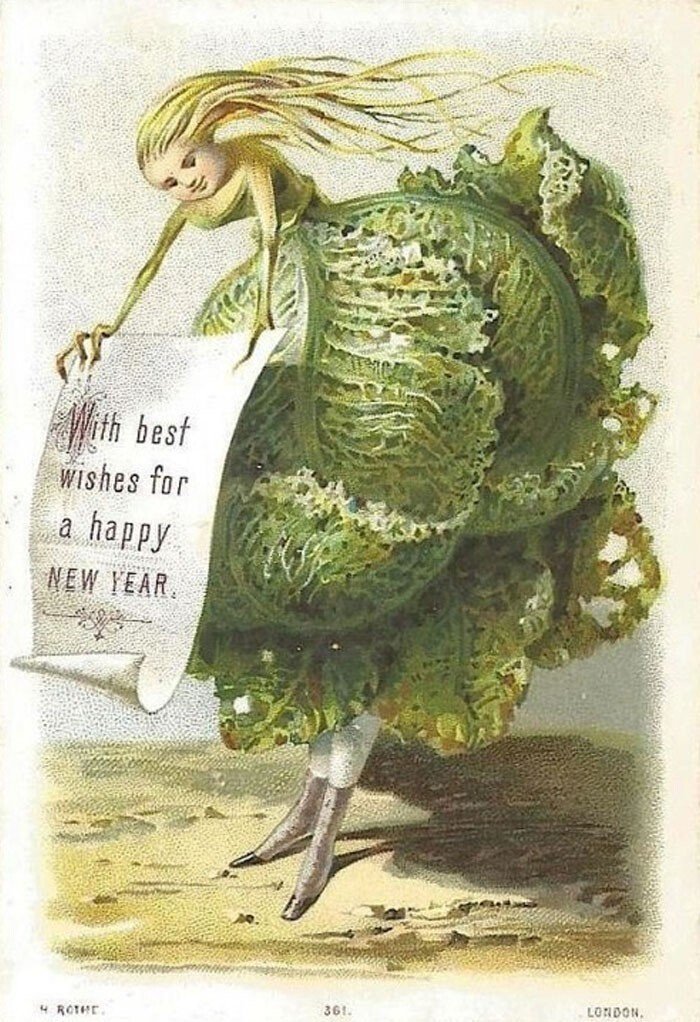 Странные новогодние ретро-открытки с нотками сюрреализма