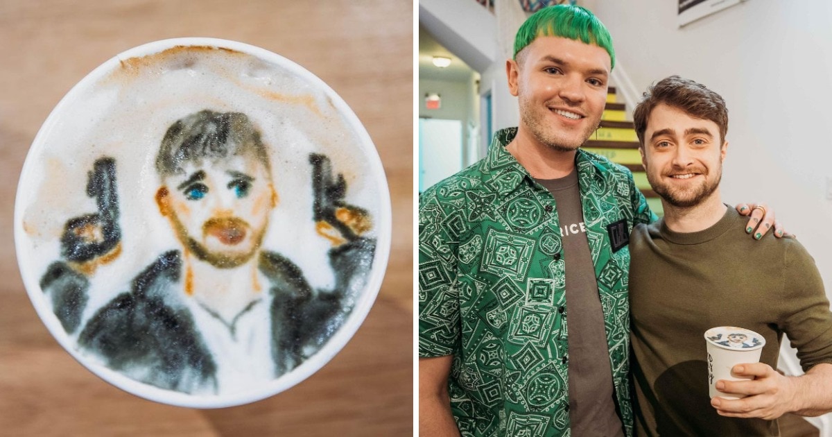 Художник-бариста рисует знаменитостей в чашке с кофе