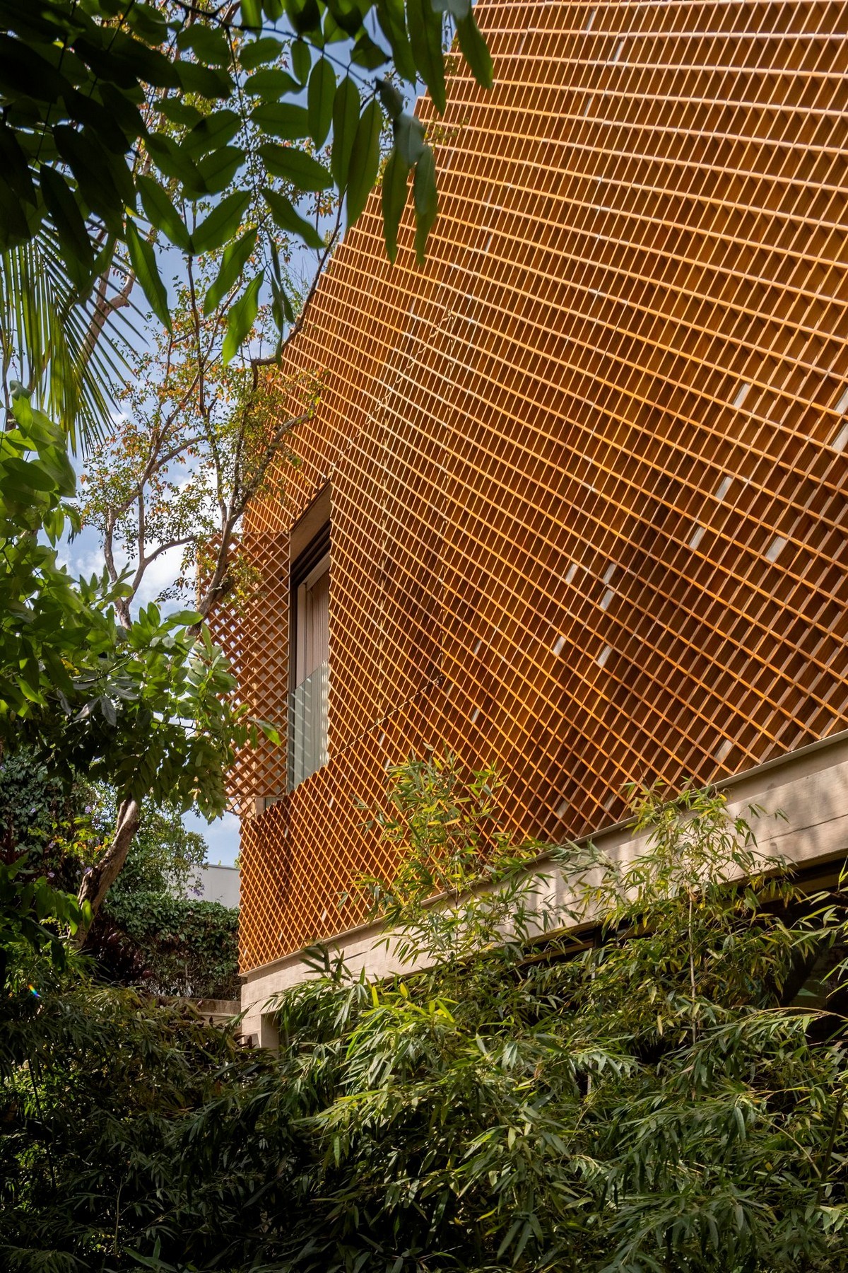 Загородный дом с экранированным фасадом в Бразилии