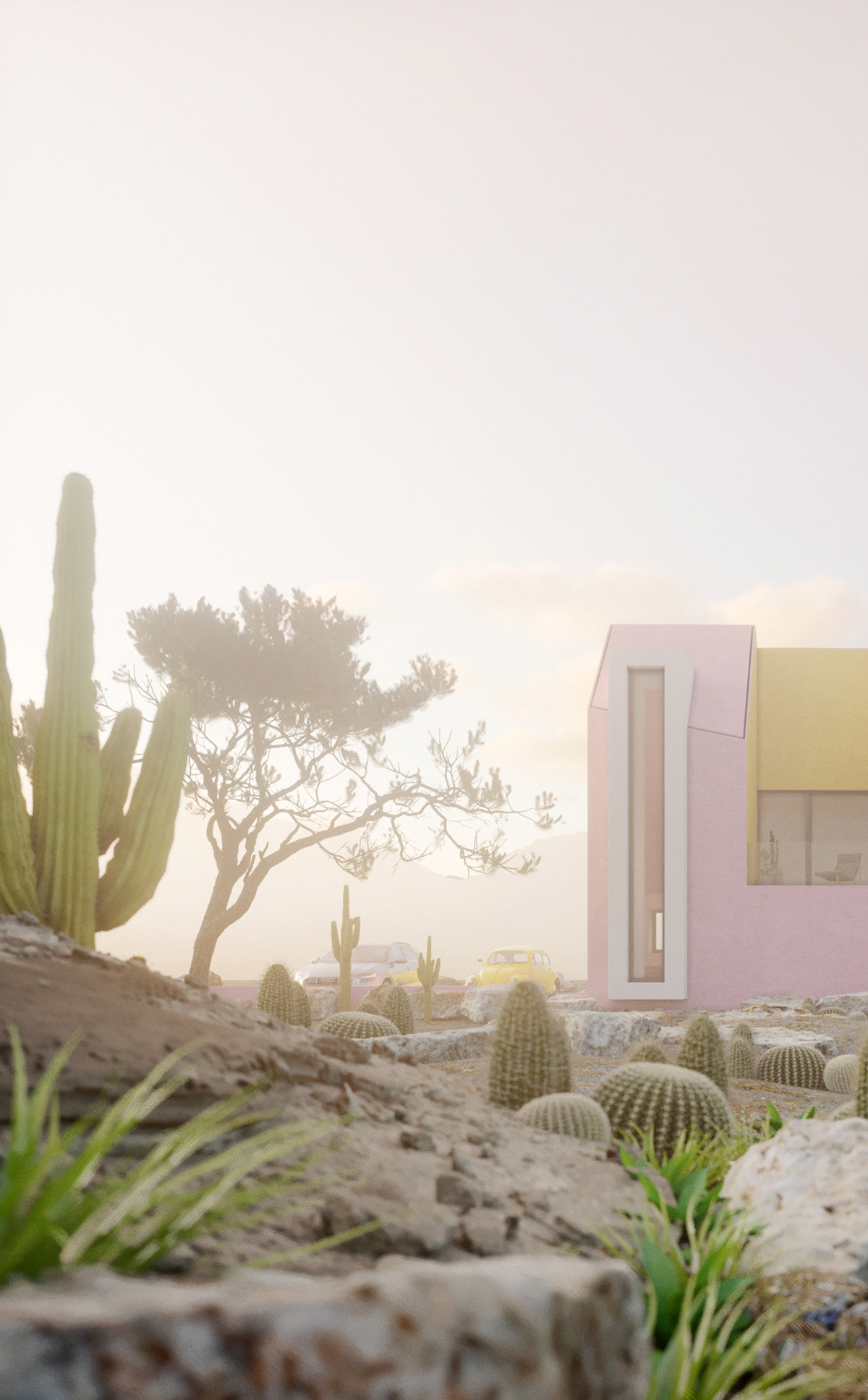 Яркий семейный дом в пустыне Сонора в Мексике