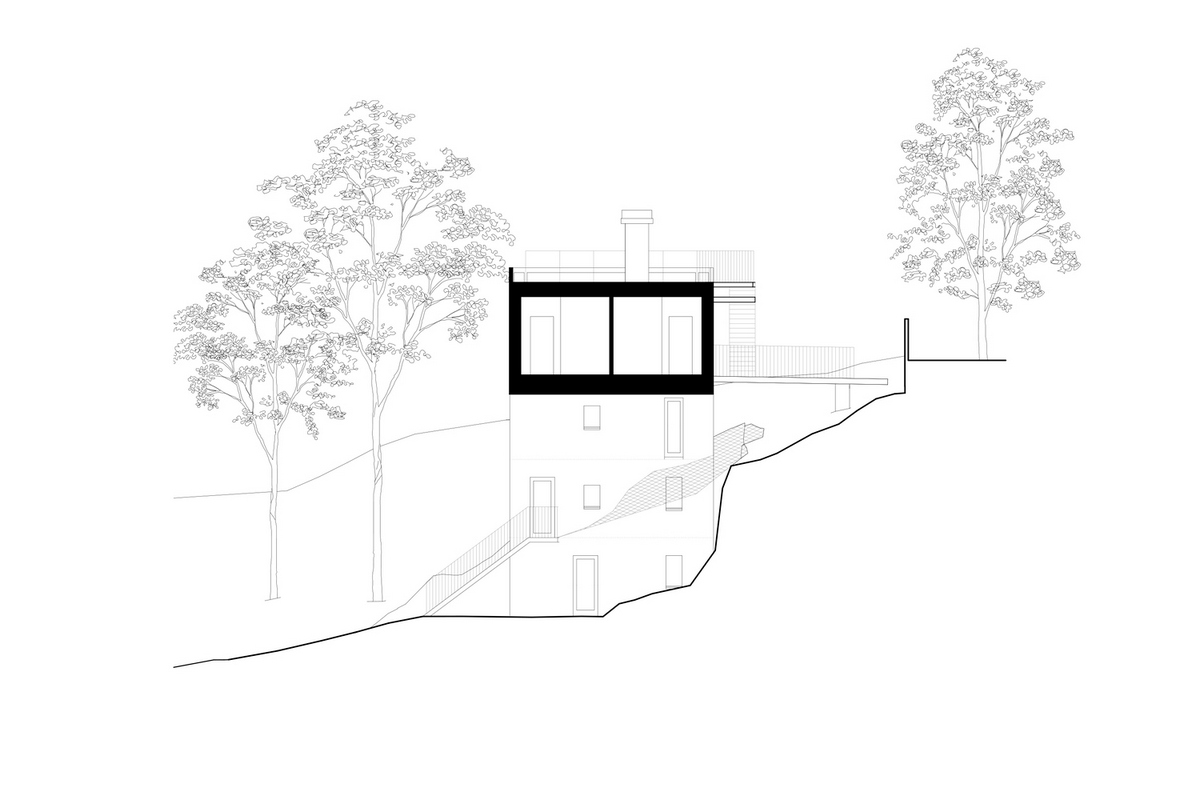 Т-образный дом на крутом склоне в Швеции Т-образный дом на крутом склоне в Швеции открытые, который, деревья, ванная, которая, строительства, возможно, Насколько, этаже, участке, находится, поверхности, обеспечивает, крутом, каркас, Сэндвичконструкция, конструкции, лицевой, стоит, независимо