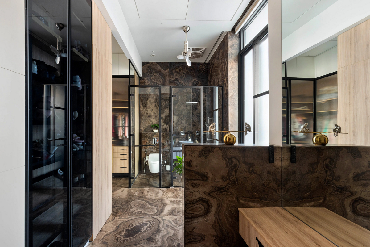 Дом с широкой бетонной лентой в Индии которые, создавая, спальни, впечатление, уровне, путешествия, бесконечного, элементы, отдыха, лентой, бетонной, широкой, бетона, также, этаже, изогнутых, клиента, служит, Ardete, студия