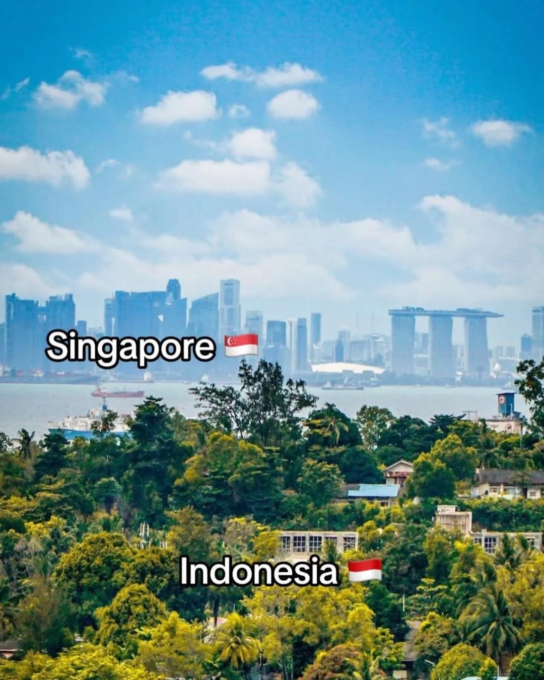 Контрастная граница Сингапура и Индонезии