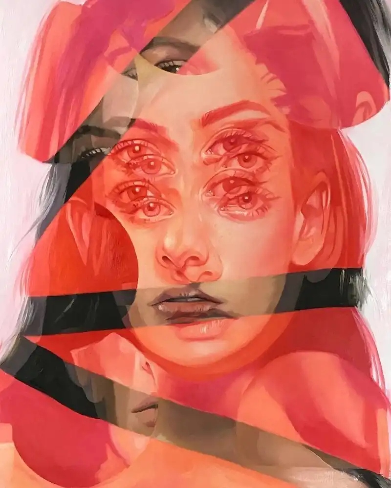 Портрет с узорчатым фоном