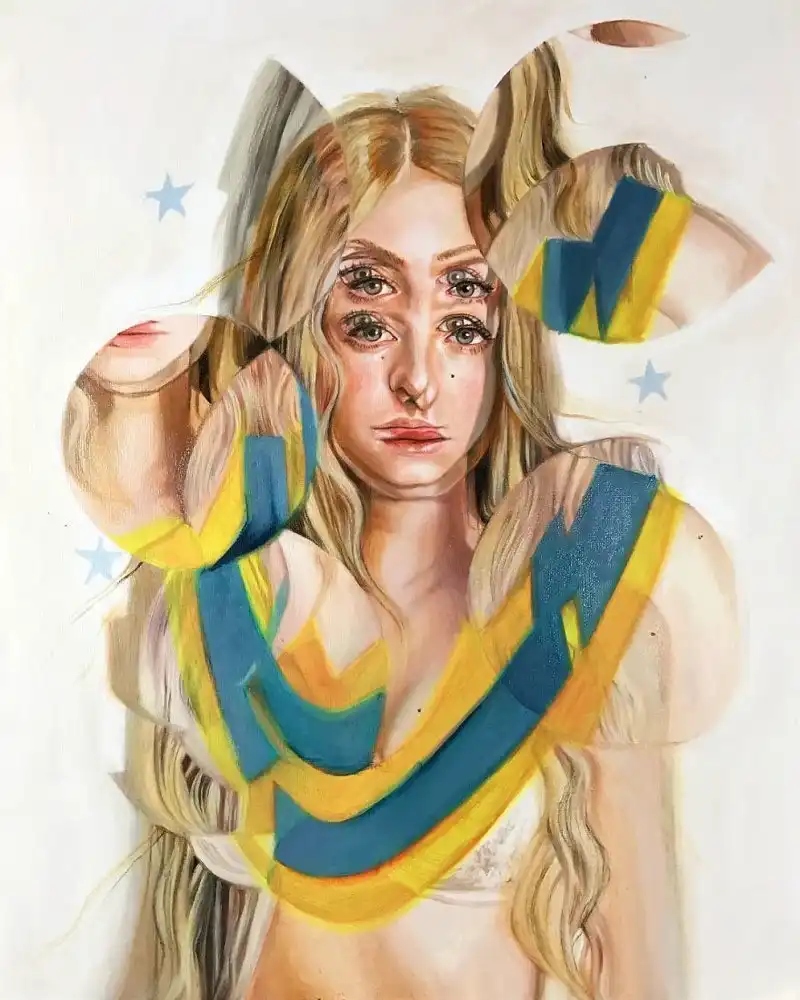 Женский образ с иллюзией слоёв