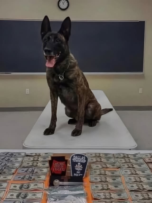 Полицейские собаки хвастаются своими находками на фото